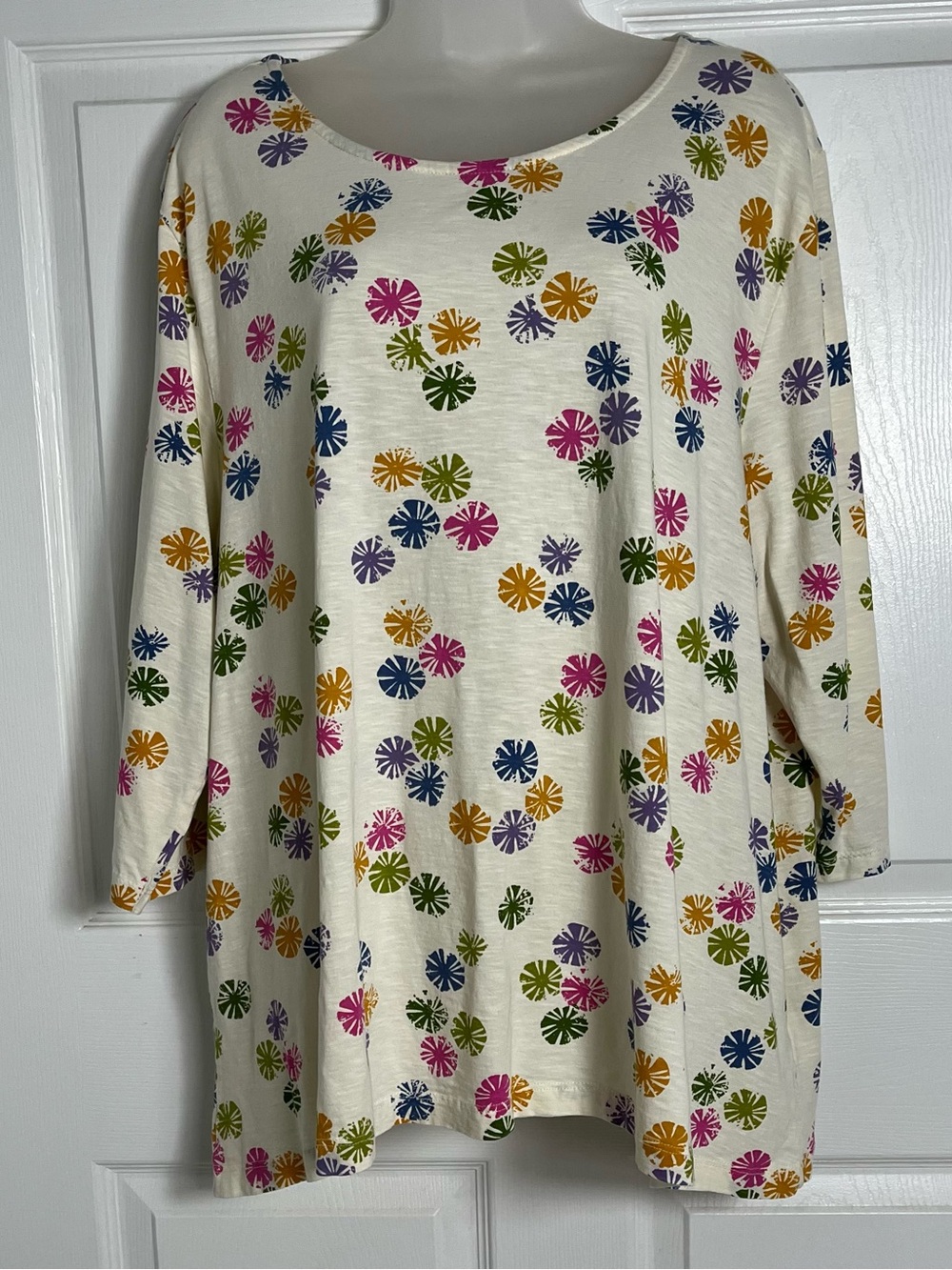 Gudrun Sjödén Organic Cotton Floral Slub Tunic Top XXL